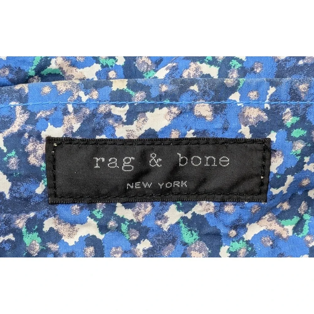 Rag & Bone New York Tote Bag Blue Floral Fabric Lightweight Bag